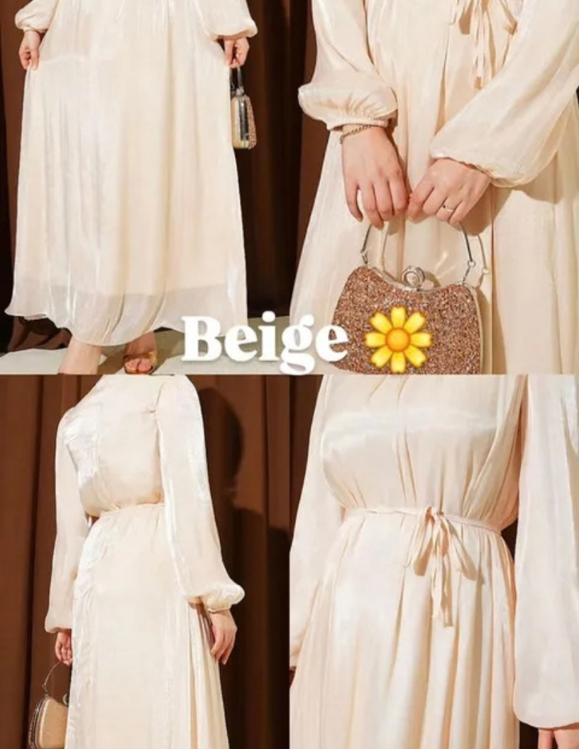 Robe longue en satin cintrée. – Image 5