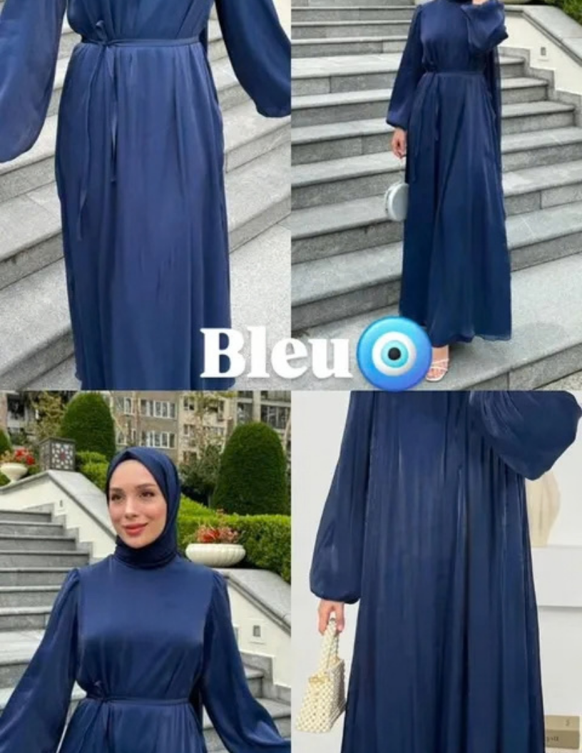 Robe longue en satin cintrée. – Image 6